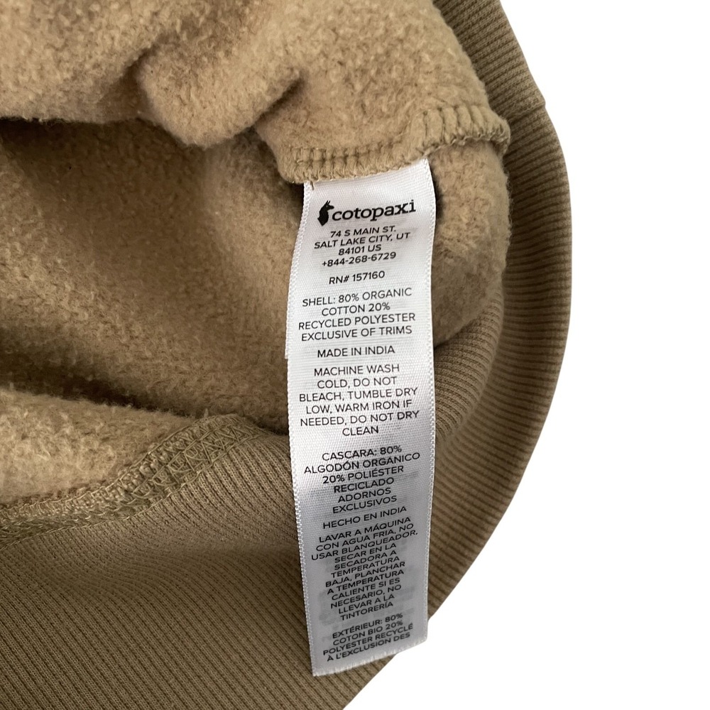 Cotopaxi Men's Do Good Organic Pullover‎ Hoodie Desert Tan | Size Small - Picture 4 of 10